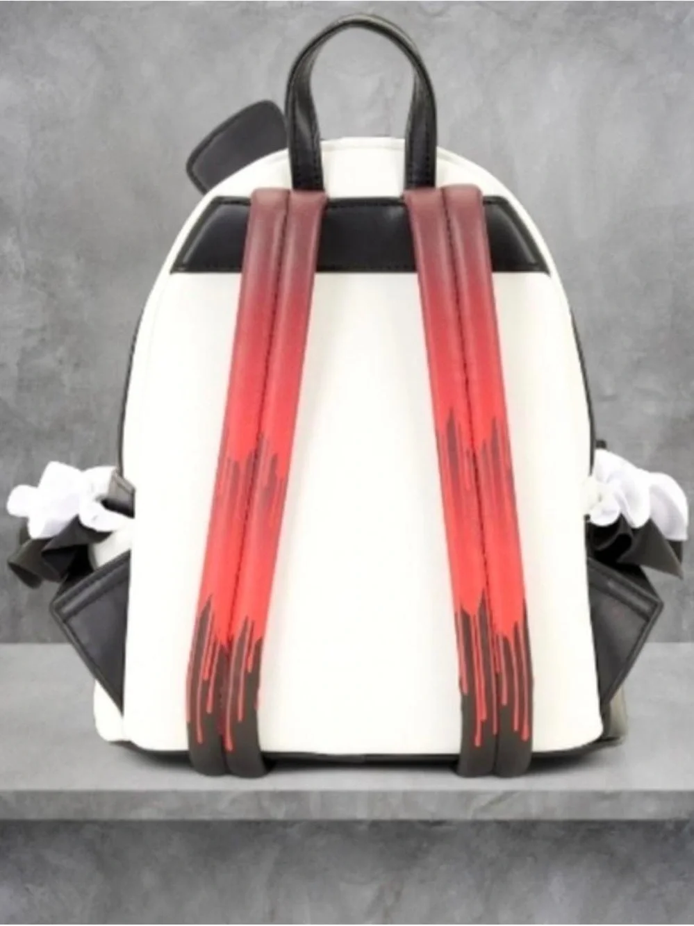Loungefly Black, White & Yellow Clown Face Ruffle Backpack